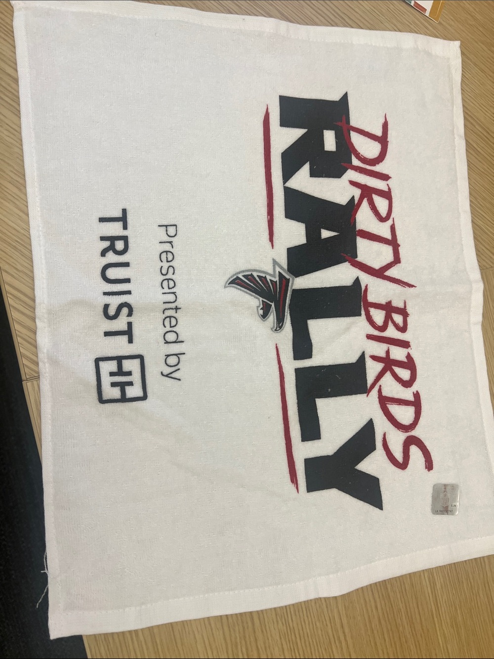 Dirty Birds Rally Presented by Truist Rally Towel - White with Black & Red Logo